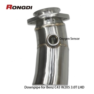 ท่อไอเสียดาวน์ไปป์สำหรับ Mercedes-Benz C43 W205 M276 3.0T สแตนเลสขัดเงา พร้อมเรโซเนเตอร์ สำหรับพวงมาลัยซ้าย - Product Image 5
