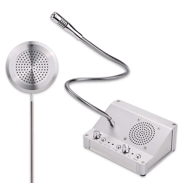 Two way interphone window counter service can be attached to glass wireless Microphone talking counter bank bank intercom System