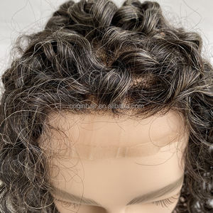 Capelli lunghi naturali neri 1 b20 % Gery 100% capelli umani pizzo Forntal con Base PU protesica parrucchino personalizzato parrucchino per gli uomini - Product Image 5