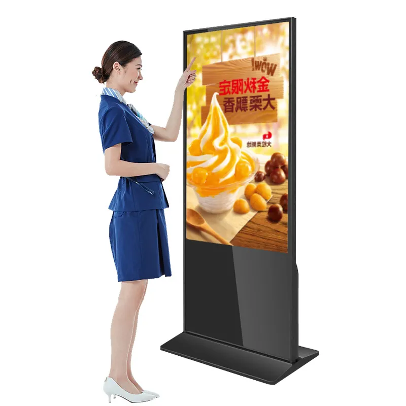 40 43 55 65 polegadas dobrável android player propaganda, poster kiosk touch janela tela lcd exibição suporte de chão assinatura digital