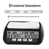 Minuteur d'échecs numérique Maxfree 3-en-1 multifonction portable professionnel durable en ABS pour échecs et dames