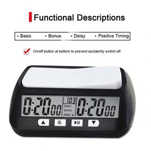Temporizador de Ajedrez Digital, Temporizador de Juego 3 en 1, Reloj de Ajedrez Profesional Portátil Multiusos, Cronómetro - Product Image 2