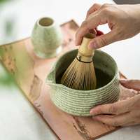 Support de fouet à matcha en bambou de haute qualité pour la vente en gros, ensemble de 8 fouets à matcha Chasen, bol à matcha en céramique personnalisé
