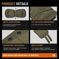 Pochette de rangement multi-couches en nylon 500D, pochette EDC Admin Molle tactique pour le camping, la randonnée, la chasse
