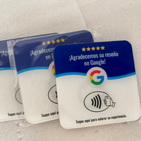 Autocollant de table NFC programmable NTAG213 215 216 pour menu intelligent, en acrylique personnalisé, avis Google en espagnol, carte NFC