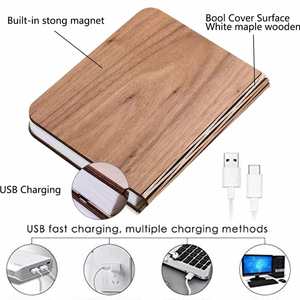 Lámpara de Lectura LED Plegable con Cubierta de Madera y Papel Tyvek, Recargable por USB, para Regalo Creativo - Product Image 6