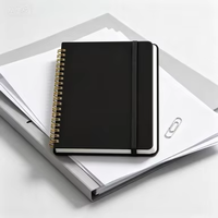 Carnet spirale A5 personnalisé avec élastique, reliure dorée, impression de logo OEM, pour le bureau, l'école ou comme cadeau