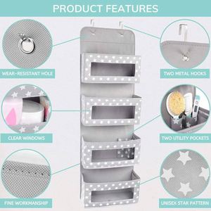 Organizador Colgante de Puerta con 4 Bolsillos para Guardar Ropa y Artículos de Bebé en Cunas y Armarios - Product Image 2