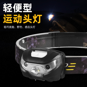 Led High Intensity Sensor Headlamp Rechargeable Lightweight For Fishing Night Running - Product Image 1