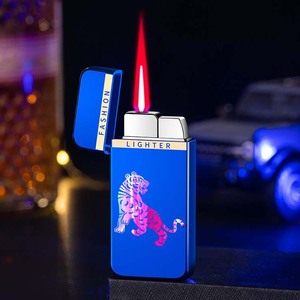 Briquet créatif coupe-vent à flamme nue, peinture froissée, briquet en métal pour extérieur, briquet <span class=keywords><strong>LED</strong></span> - Product Image 3