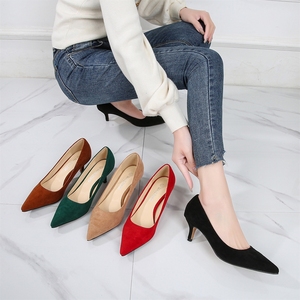 <span class=keywords><strong>Zapatos</strong></span> de Tacón Bajo con Punta en Pico al por Mayor |   <span class=keywords><strong>Zapatos</strong></span> Casuales Elegantes de Gamuza para <span class=keywords><strong>Mujer</strong></span>, Ideales para la Oficina - Product Image 4
