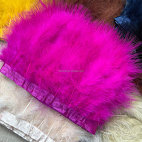 En gros 13-18cm Turquie Marabout Plume Garniture Frange Teint Plume Ruban pour Vêtement Chapeau Couture Costume Accessoire