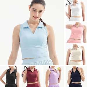 Débardeur Polo <span class=keywords><strong>Sans</strong></span> Manches <span class=keywords><strong>Sans</strong></span> Coutures pour <span class=keywords><strong>Femme</strong></span> – Qualité Supérieure, Sexy, Respirant, Décontracté, Ajusté, Idéal Fitness et Yoga - Product Image 3