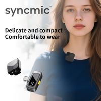 Microphone cravate sans fil omnidirectionnel Syncmic S9 un-vers-deux avec réduction de bruit IA, léger et portable pour le direct