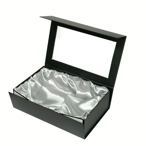 2025 sang trọng mới lạ nam châm đóng cửa gấp Hộp Quà Tặng tóc giả màu đen hộp với cửa sổ rõ ràng hộp giấy mỹ phẩm - Product Image 5