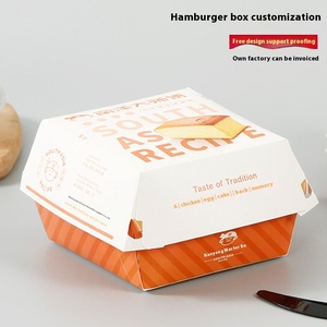 Tùy Chỉnh Dùng Một Lần 2Mm Dày Các Tông Màu Trắng Bao Bì Thực Phẩm Hộp Hình Vuông Gấp Thiết Kế Cho Bánh Mì Bánh Hamburger Takeaway - Product Image 3