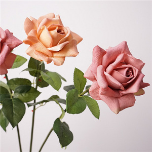 Vente en gros de fleurs artificielles de haute qualité, roses artificielles au toucher <span class=keywords><strong>r</strong></span>éel, pour la photographie de mariage, la décoration de la maison - Product Image 4