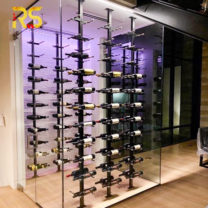 Foshan modern home bar wine peg rack decorative wine bar display floor to ceiling wine storage racks wall mount for living room