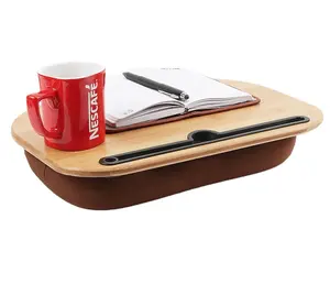 Toptan diz tur masası-Lap masası dizüstü bilgisayar 15.6 inç kadar uyuyor ", taşınabilir Lap diz masası Tablet yastık bambu masaüstü