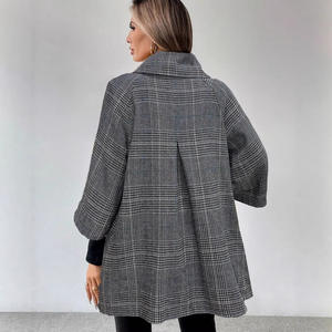 Cárdigan <span class=keywords><strong>Largo</strong></span> con Cinturón, Cuello Mandarín, Estampado a Cuadros, para <span class=keywords><strong>Mujer</strong></span>, Otoño Invierno, Nueva Moda Coreana, Estilo Casual, Cierre de Botones - Product Image 2