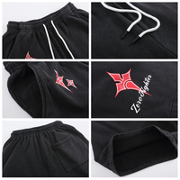 Pantalones Cortos Deportivos de Estilo Hip Hop Vintage Lavados, con Serigrafía Personalizada, Hasta la Rodilla, para Hombre, Venta al Por Mayor