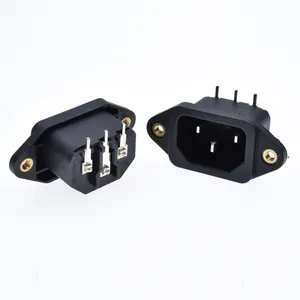 High quality C14 power socket with VDE CE certificate 10A connection with screw pcb amount iec320 inlet Tabletop jack