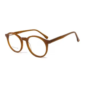 Round Eyewear Manufacturer Korea Glasses Frame Optical Italian Designer Stylish Acetate Eyeglasses Stock