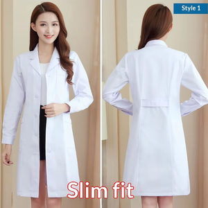 Bata Blanca de Médico para Estudiantes de Medicina, Uniforme de Trabajo Unisex de Algodón para Laboratorio, Farmacia y Clínica - Product Image 4