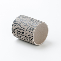 Vase à bougie en céramique créatif et moderne, texture gris-noir, 447 ml, pour décoration intérieure, remplissage de bougies parfumées