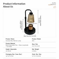 Lampe à cire fondante pour huiles essentielles d'aromathérapie, diffuseur en verre de style Ins, chauffe-bougie électrique, lampe de table, intérieur, Saint-Valentin
