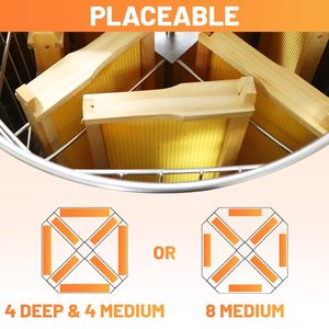 Extractor de Miel Eléctrico Motorizado de 4/8 Cuadros, Separador de Apicultura Semiautomático de Acero Inoxidable, Centrifugador de Tambor Ajustable para Colmena - Product Image 5