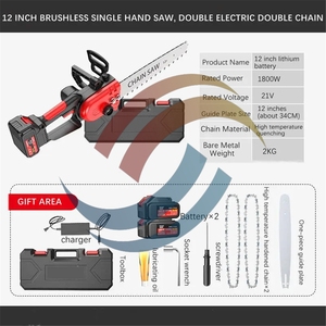 Mini motosierra eléctrica inalámbrica Meracly <span class=keywords><strong>de</strong></span> 12 pulgadas DIY, sierra <span class=keywords><strong>de</strong></span> batería sin escobillas <span class=keywords><strong>de</strong></span> acero al carbono <span class=keywords><strong>de</strong></span> grado Industrial, 1200W, 0-600rpm, madera - Product Image 5
