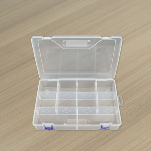 Transparent Plastic <b>Storage</b> <b>Box</b> 10 Compartment With Lid For Jewelry Organizers Desktop <b>Storage</b> PP <b>Material</b> Large Size - Product Image 2