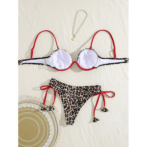 <span class=keywords><strong>Maillot</strong></span> <span class=keywords><strong>de</strong></span> <span class=keywords><strong>bain</strong></span> bikini taille haute push-up en Spandex/Nylon imprimé palmiers tropicaux, séchage rapide et respirant, vente en gros - Product Image 6