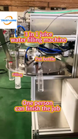 Machine de remplissage et de bouchage semi-automatique 3-en-1 pratique et compacte pour eau, jus et eau pure