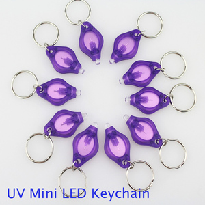 Mini porte-clés UV LED lampe torche multicolore lampe torche blanc et violet porte-clés lumière UV porte-clés lampe de poche ultraviolette - Product Image 2