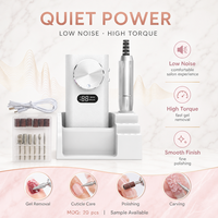 Machine à ongles électrique sans fil 45000 tr/min avec base intégrée, stockage de 6 embouts, rechargeable, qualité professionnelle, emballage personnalisé