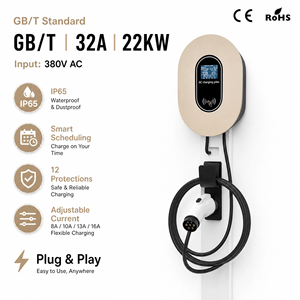 Chargeur mural pour véhicule électrique 22 <span class=keywords><strong>kW</strong></span>, <span class=keywords><strong>Wallbox</strong></span> de charge rapide 22 <span class=keywords><strong>kW</strong></span>, 380 Volts Triphasé GB/T 32A, Chargeur VE Triphasé - Product Image 1