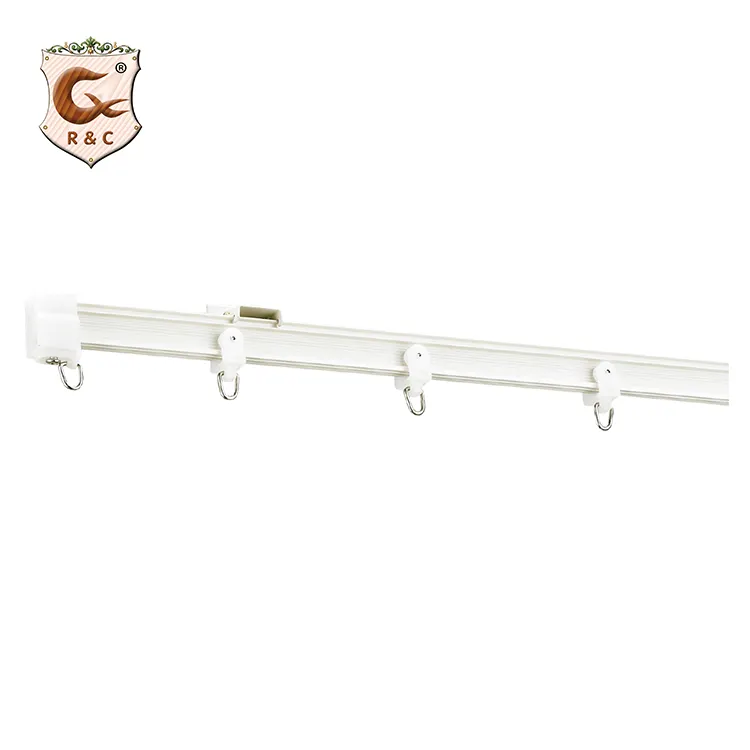 R & C Wholesale 2021 High Quality Aluminum Alloy Curtain Track Ceiling Mounted Simple Curtain Rail Accessories For Home Decoration