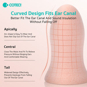 Tapones para los oídos de espuma PU ultra suave con certificación CE COTECi BSI, tapones para los oídos con cancelación de ruido para dormir, disparar, ronquidos, trabajar fuerte - Product Image 6