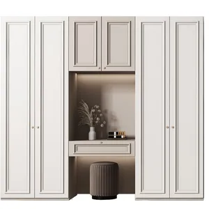 Elegant Wardrobe Couple Bedroom Furniture Dresser e Multipurpose Wardrobe 3 Portas Porta Material Madeira maciça