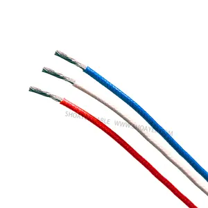 SY 18AWG 24/0.2 O.D.2.5 Blue Color High Temperature Resistant Silicone Fiberglass Braided Cable Wire