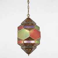 Luminaire suspendu moderne en acrylique coloré de style arabe pour la décoration de hall d'entrée