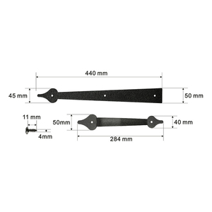 Noir FaBlack Faux Charnières Poignées Kit De Quincaillerie En Acier Grange Porte <span class=keywords><strong>Garage</strong></span> Charnières Poignées Décoratif Porte De <span class=keywords><strong>Garage</strong></span> Porte Matériel - Product Image 5