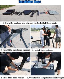 Altezza regolabile all'aperto con luce portatile basket Hoop Stand 10 piedi campo da basket corpo con supporto - Product Image 4