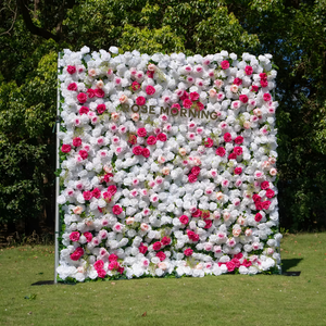 Mur de fleurs artificielles en soie violette pour église, pelouse, scène de mariage, toile de fond de mariage, décoration de mariage - Product Image 5