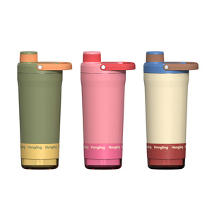 Insulated <b>Shaker</b> Water <b>Bottle</b> Portable Handle Stainless Steel Tumbler for Gym Sports - Product Image 4