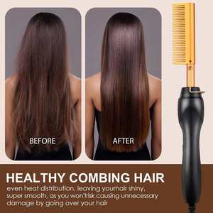 2025 High Temperature Electric Hot Metal Hair Curling Straightening Comb 3-Temperature Settings Safety Multifunction Hotel - Product Image 4