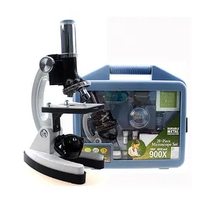 28PCS Débutants Microscope Professionnel Pour Enfants 1200X Microscope Biologique De Haute Qualité Grossissement Kits Scientifiques