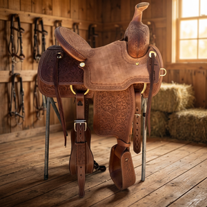 BS International Handicrafts - Caja para Silla de Montar de Caballo Antigua, Alfombras para Caballo, Cuero Genuino, Estilo Inglés, Herrajes de Madera SUS304, Resistente al Sudor - Product Image 1
